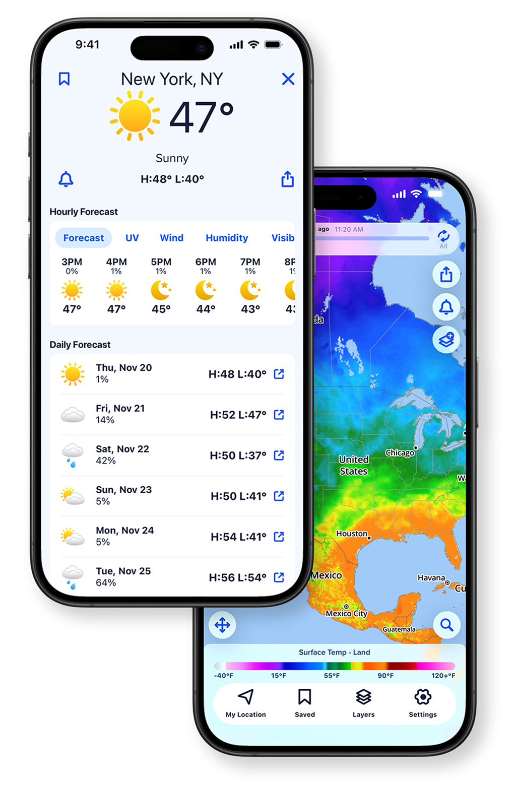 Weather Hi-Def Radar app preview on mobile device